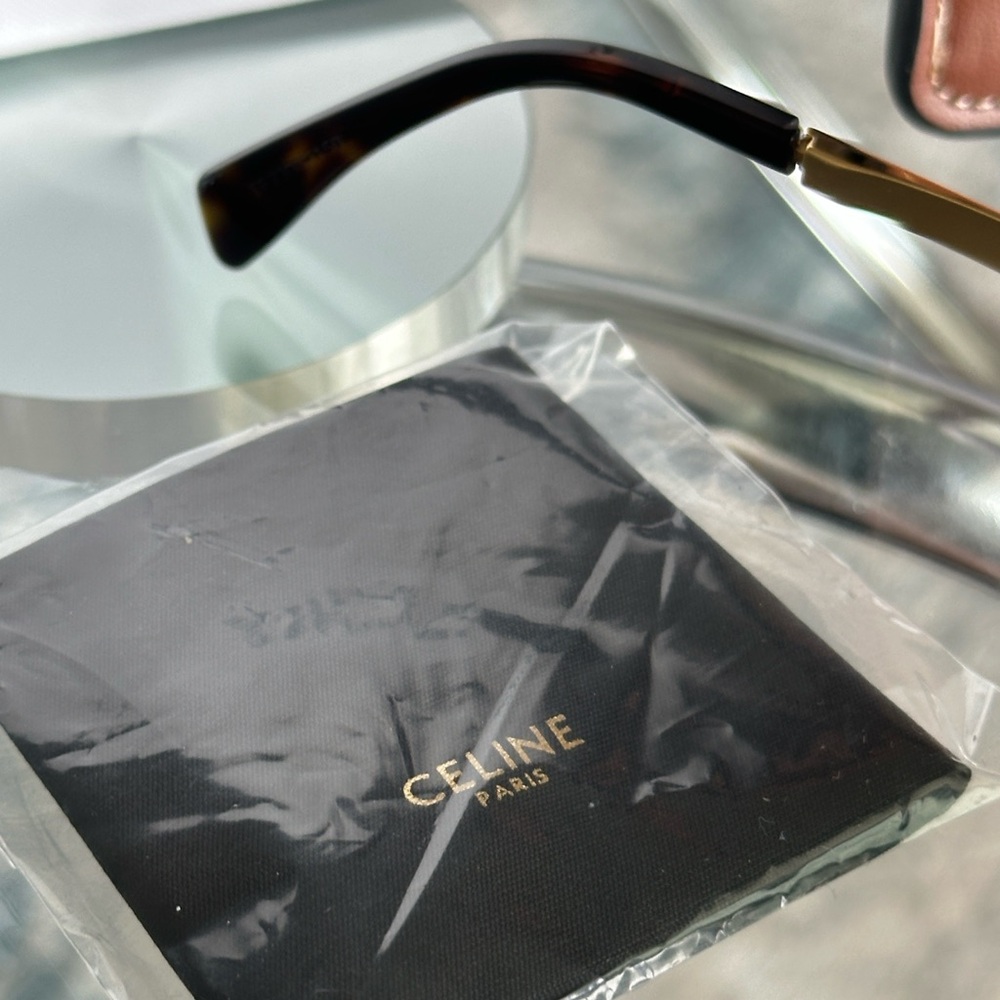 Celine Black and Gold Oval Sunglasses - Picture 11 of 15